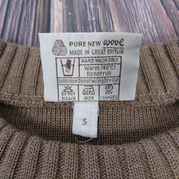 Antartex Sweater Mens Small Wool Pullover Suede Shoulder Elbow Patch Scotland